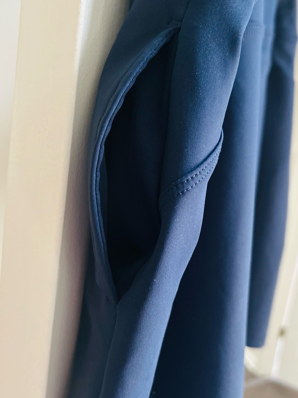 Navy Blue Athletic Culotte Stretchy Skirt with Built In Shorties - Picture 6 of 8